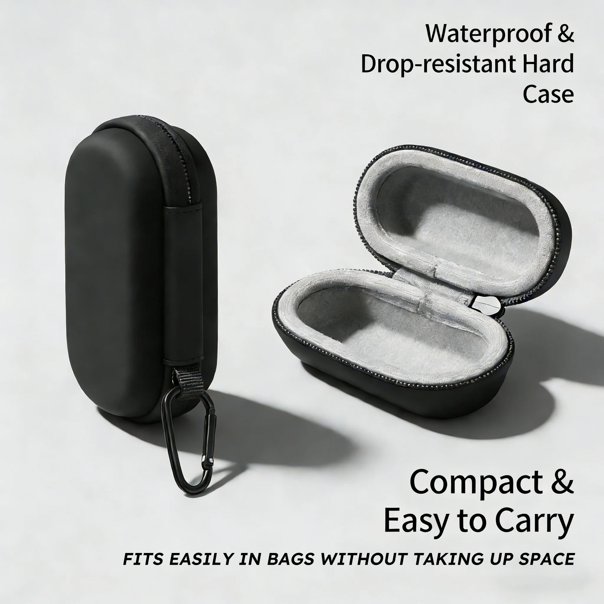 

PU Leather Hard Case for Kodak Charmera Keychain Camera, Portable Storage Bag with Carabiner, Camera Protective Accessory