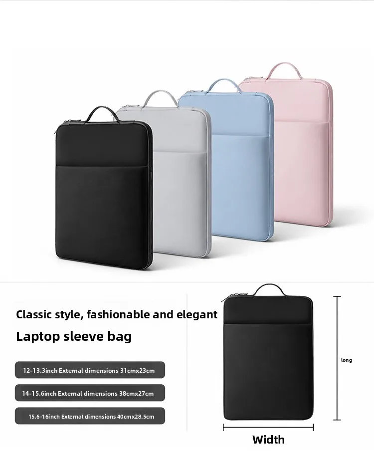 PU-Leder Laptop-Handtasche 11-15,6 Zoll Wasserdichte Hülle für Notebooks mit Plüschfutter – Detail 2
