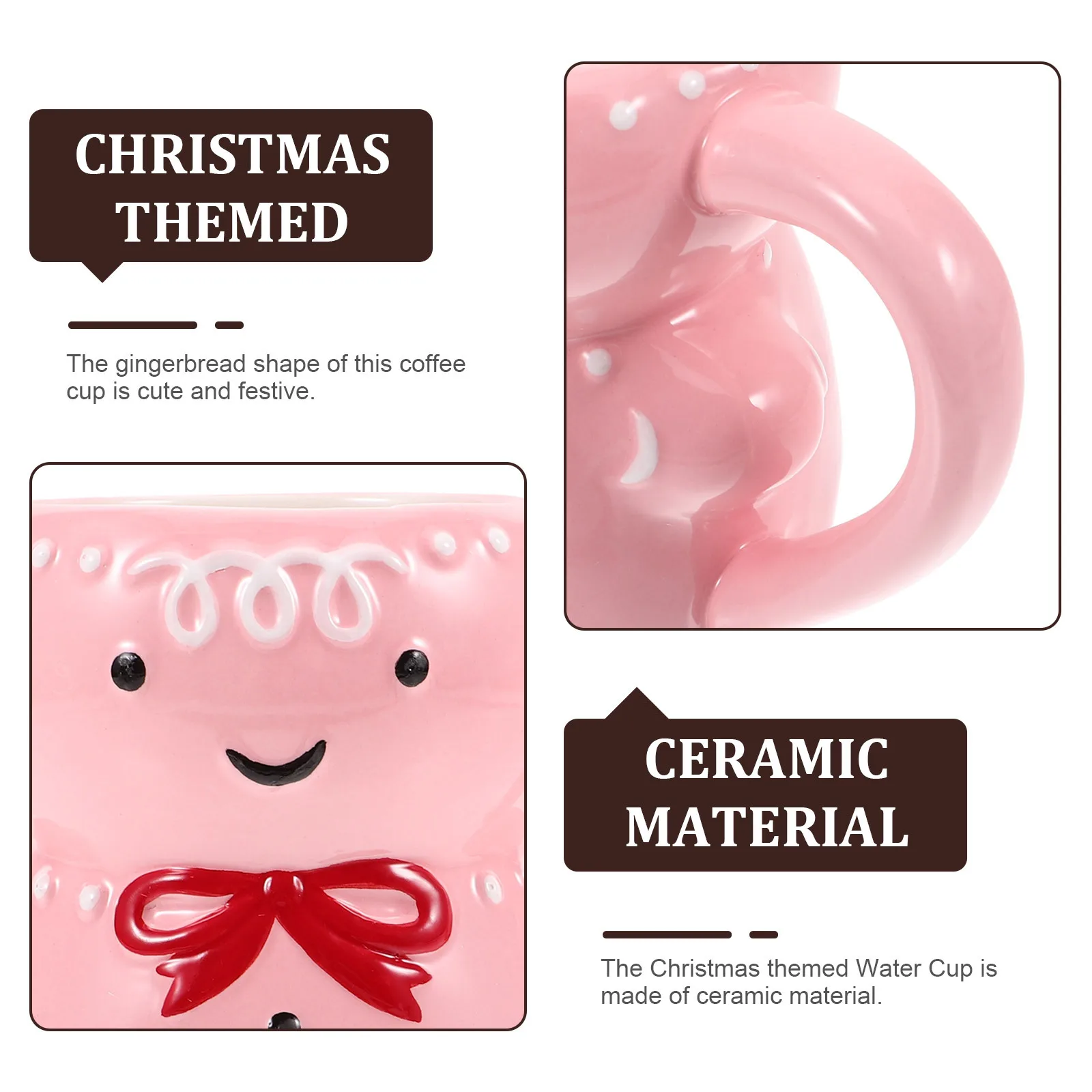 

Gingerbread Mug Ceramic Christmas Coffee Cup Large Capacity Letter Printing Perfect Gift Idea Gingerbread Mug Coffee Cup