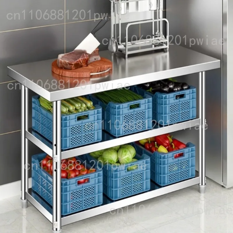 طاولة عمل من الفولاذ المقاوم للصدأ، وحدة تحكم المطبخ، لوح تقطيع، طاولة سميكة من ثلاث طبقات، طاولة تعبئة