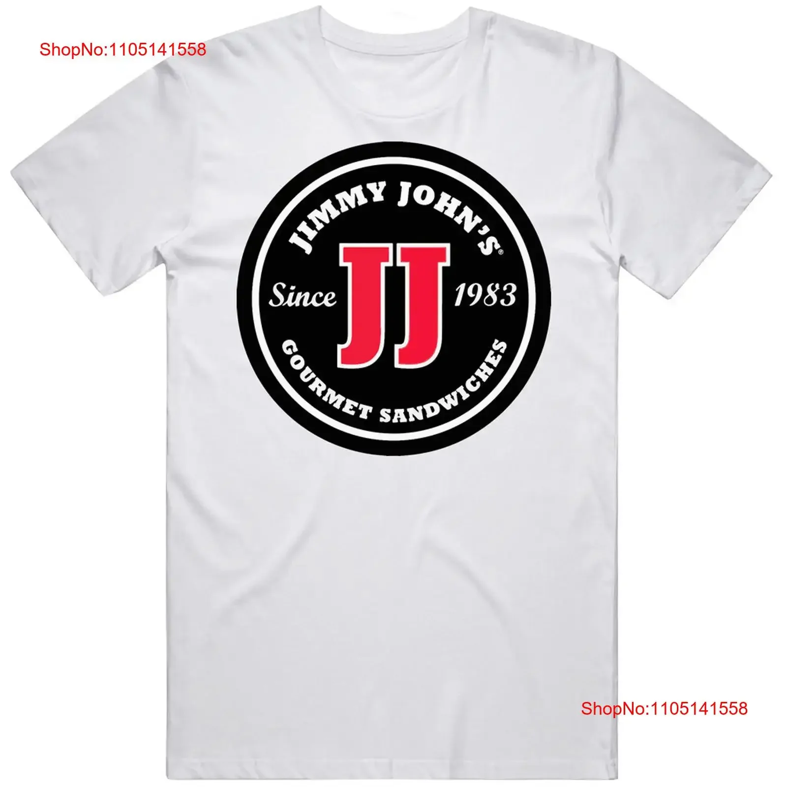 Jimmy Johns Gourmet Sandwiches Sub Sandwhich Restaurant T Shirt Vintage Lavato Homme Moda Allungata Elegante