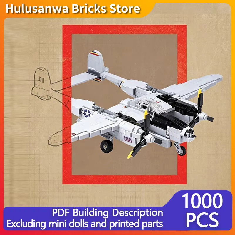 

P-38L Military Fighter Jets Model MOC Building Bricks War Equipment Modular Technology Gifts Holiday Assemble Children Toys Suit