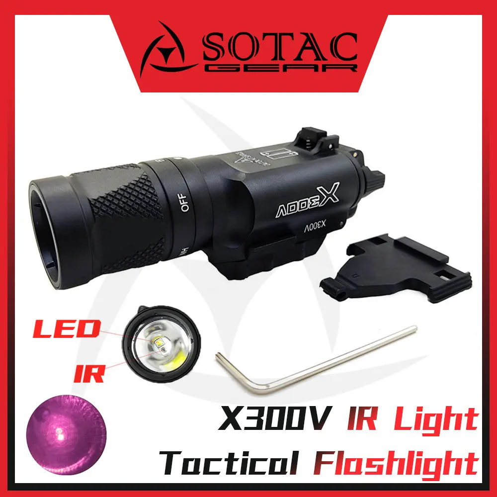 

SOTAC Metal X300 X300U X300V IR Scout Light Weapon Hunting Flashlight Fit 20mm Picatinny Rail