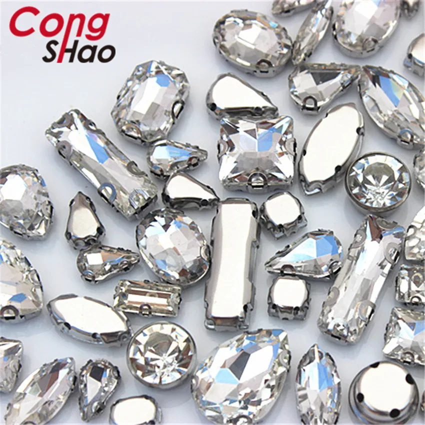 Aliexpress 50pcs/Bag High Quality Mixed D Shape Crystal Clear Glass Sew On Claw Rhinestones DIY Wedding Dress Decoration Accessories WC149 - Aliexpress Deal