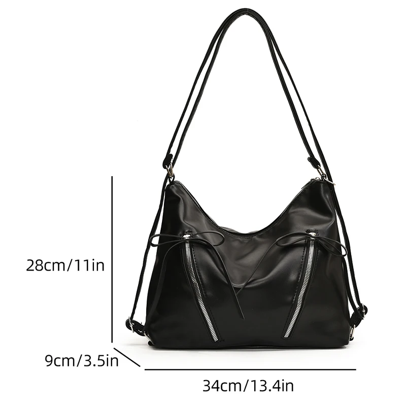 Bow Backpack for Women\'s 2024 New Trendy and Fashionable Korean Tote Bag Casual Large Capacity One Shoulder Backpack