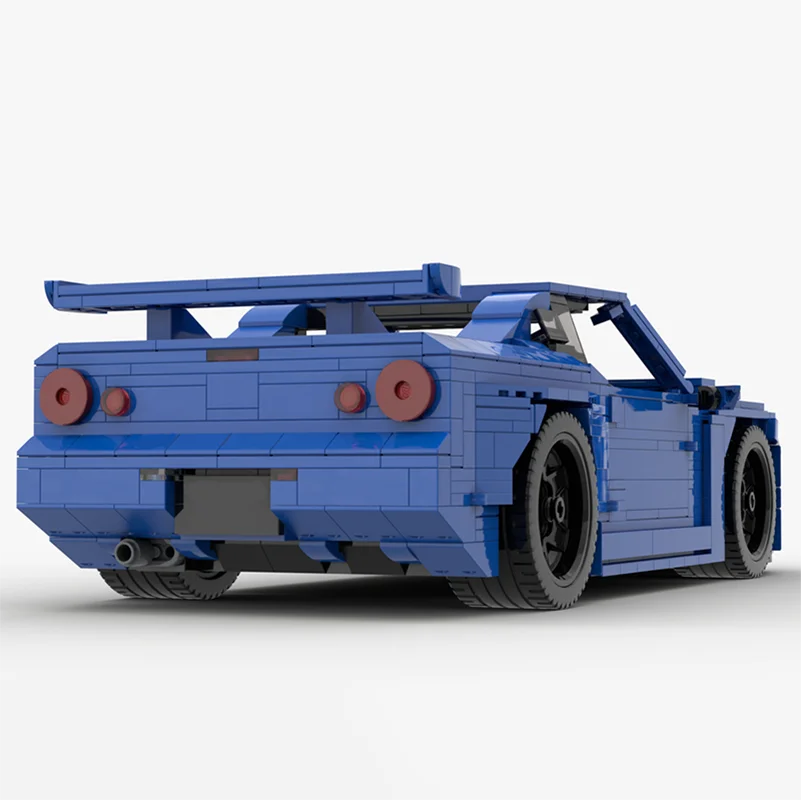 Moc 1276 pçs escala skyline GT-R r34 supercar corrida esportes modelo blocos de construção brinquedos das crianças presente natal blocos técnicos