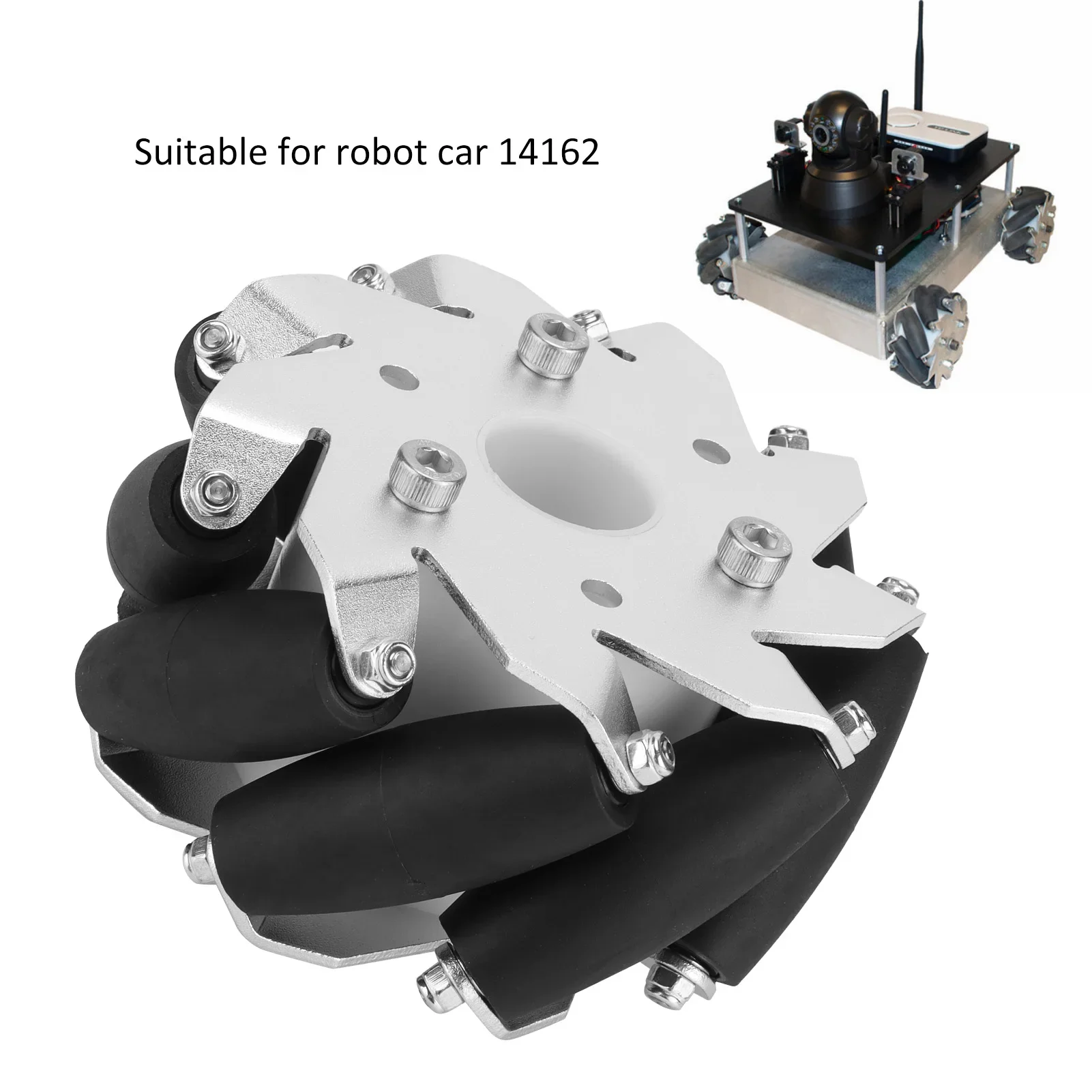 Ruote Mecanum in acciaio da 100 mm Set ruote sinistra destra per auto robot 14162 Omni Robot Car Chassis Wheel Accessorio per auto RC