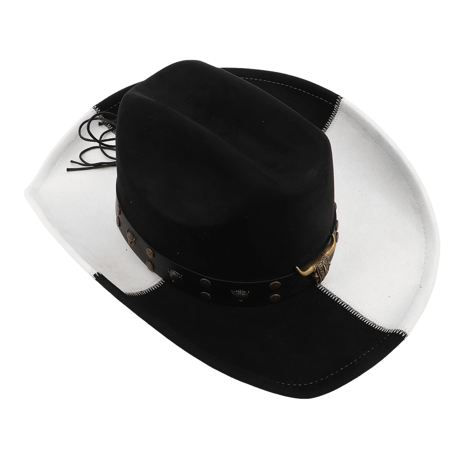 

White Western Cowboy For Men Women Adjustable Wide Brim Sunshade Beach Hat Outdoor Travel Vintage Unisex Floppy