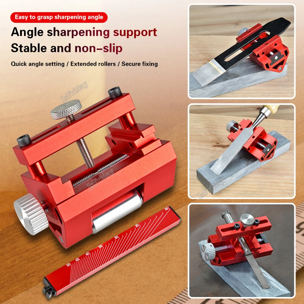 New Aluminum Alloy Sharpener Knife Sharpener Blade for Wood Chisel Honing Angle Guide Sharpening Sharpener Jig Roller