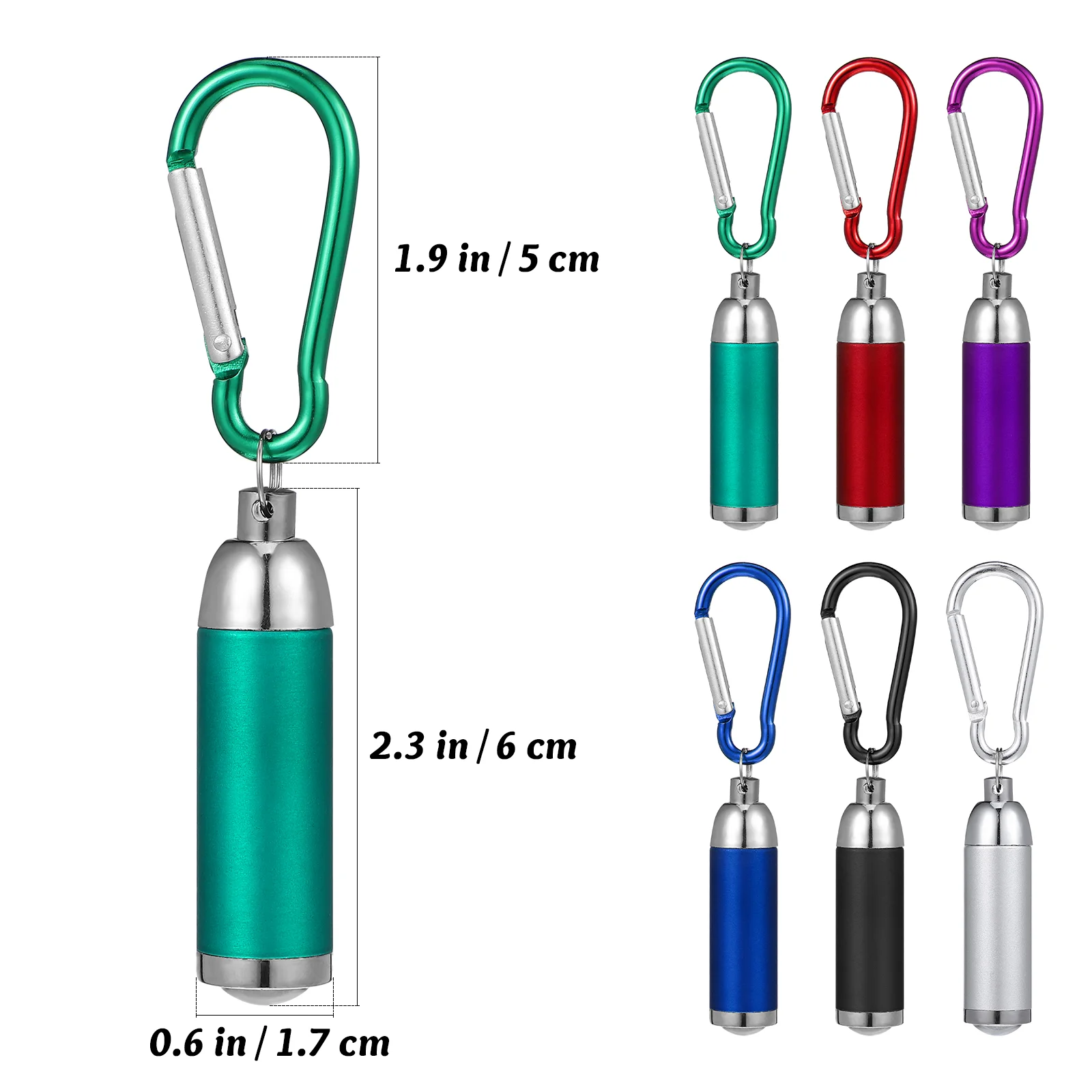 12 PCS Mini Flashlights Keychain Climbing Hook Keychains Creative Torch Outdoor Camping Small Travel