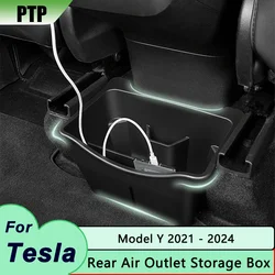 Per Tesla Modello Y 2024 Scatola di Immagazzinaggio Uscita Aria Posteriore TPE Console Centrale Posteriore Hidden Organzier Pattumiera Sotto Il Sedile Accessori Auto