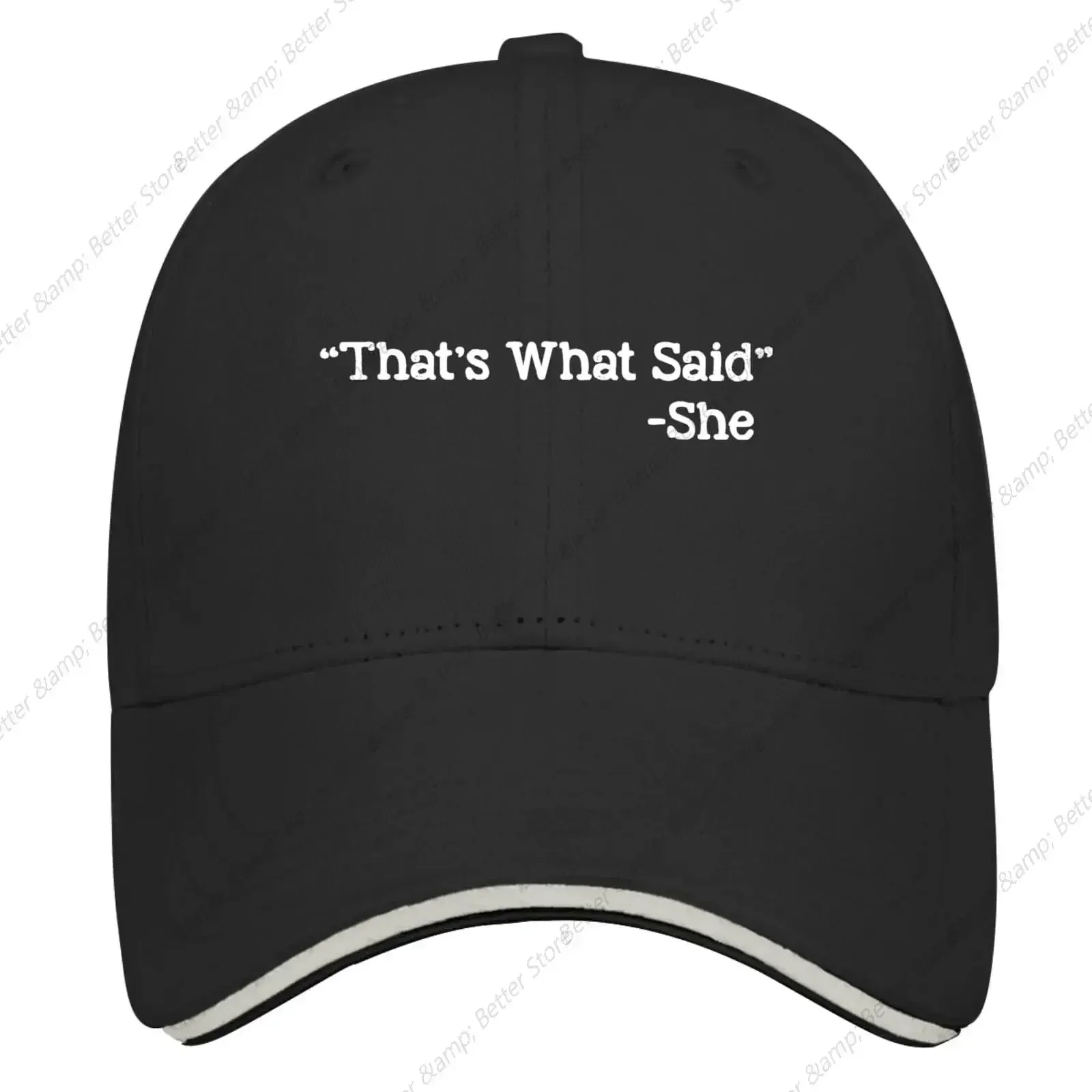 That's What Said She Hats Mens Outdoor Hat AllBlack Running Hat Men Gifts for Grandpa Baseball Caps