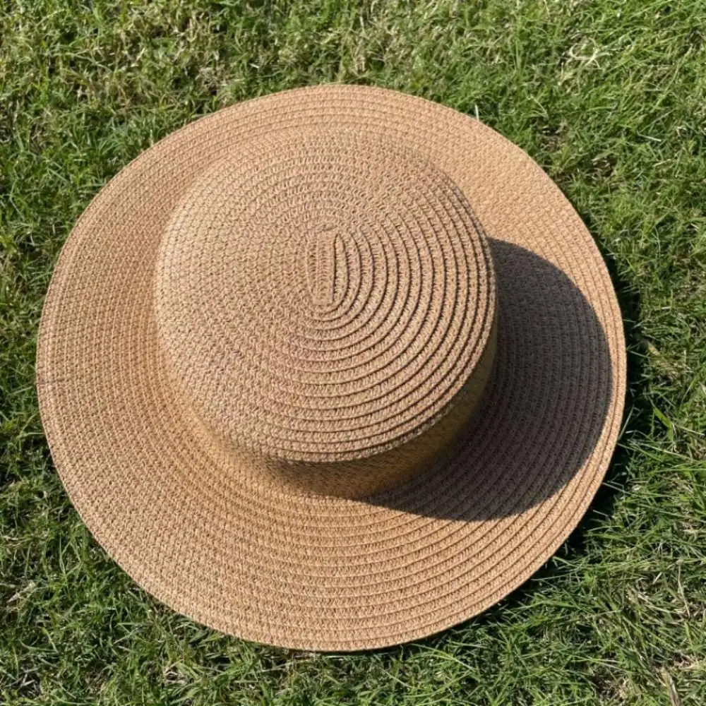 Simple Sun Visor Lafite Straw Hat Weave Straw Cap Beach Cap Children Straw Hat Sunscreen Sun Hat Sunscreen Cap Summer