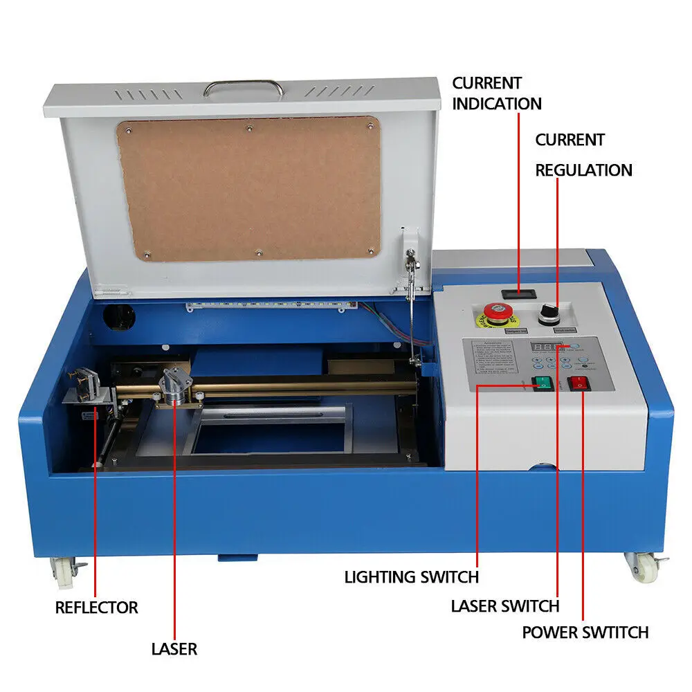 K40 Laser Engraver Cutter Printer For Wood Acrylic Artwork Milling 220V Upgrade 40W CO2 USB Laser Engraving Cutting Machine