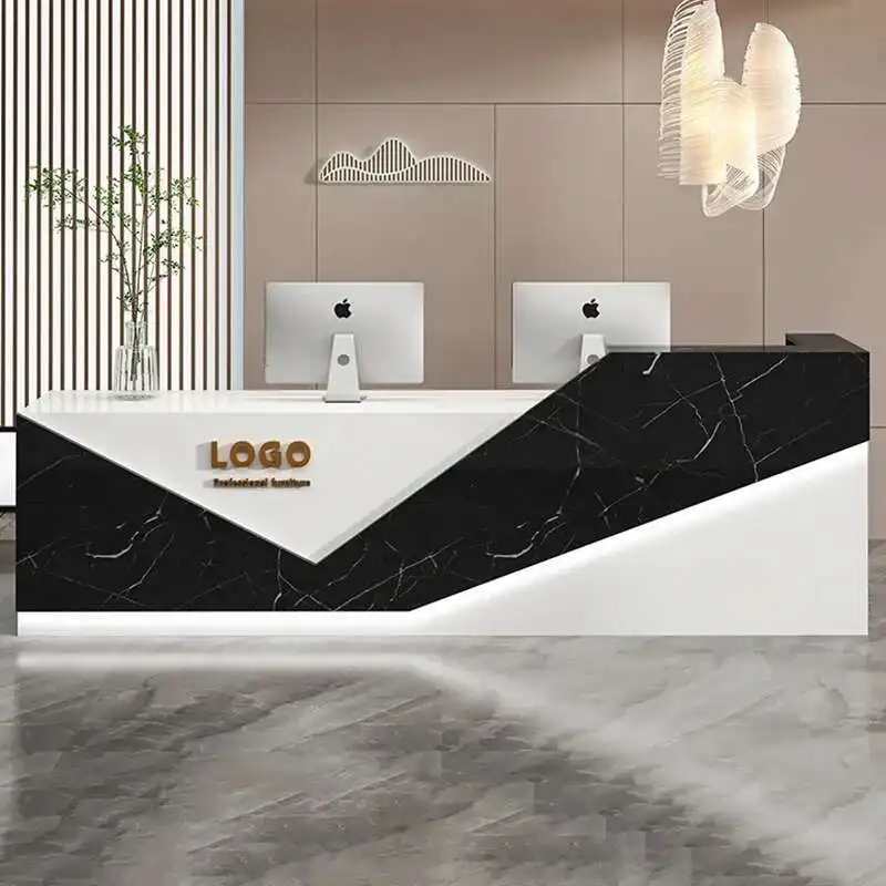Front Reception Desk Counter Clothes Cosmetics Hairdresser Room Office Corner Storage Beauty Salon Recepcion Mostrador Cash Help