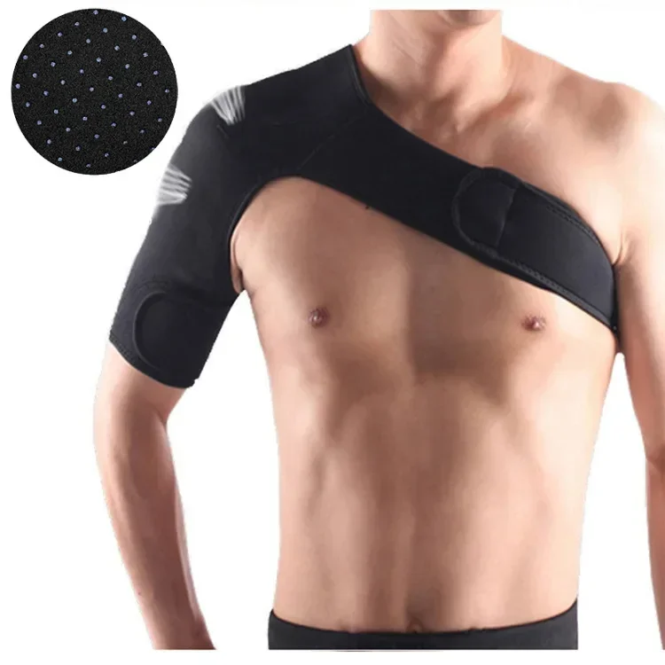 

1 Pc Adjustable Gym Sports Care Single Shoulder Support Back Brace Guard Strap Wrap Belt Band Pads Black Bandage Men & Women