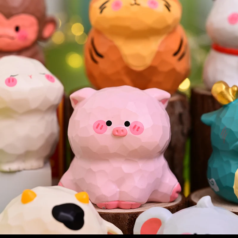 Chinesische traditionelle Tierkreiszeichen-Auto-Desktop-Figur, Büro-Abschlussgeschenk für Mädchen, um Sicherheit und Glück zu gewährleisten. Desktop-Ornament
