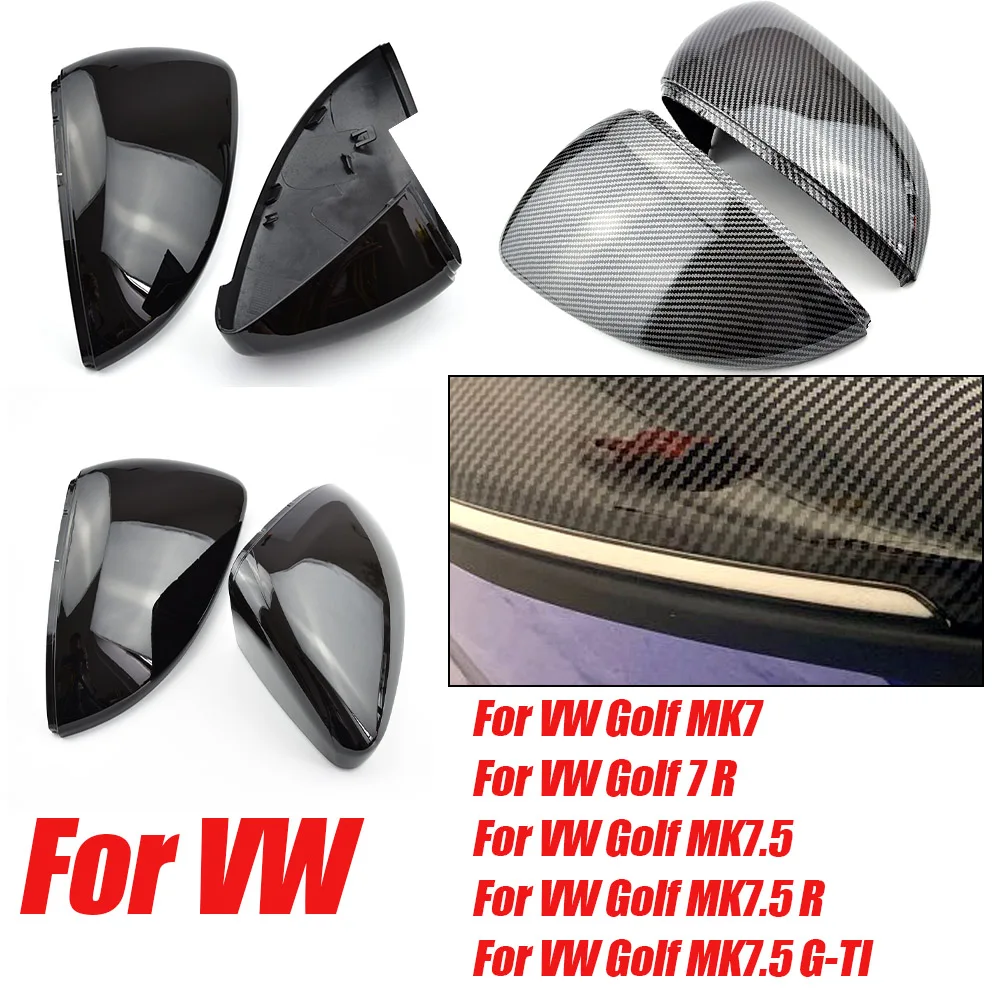 

For VW Golf MK7 GTI 7 7R MK7.5 Touran L E-GOLF Car Auto Carbon Fiber Side Rearview Mirror Cap Cover Trim Side Mirror Cover Caps