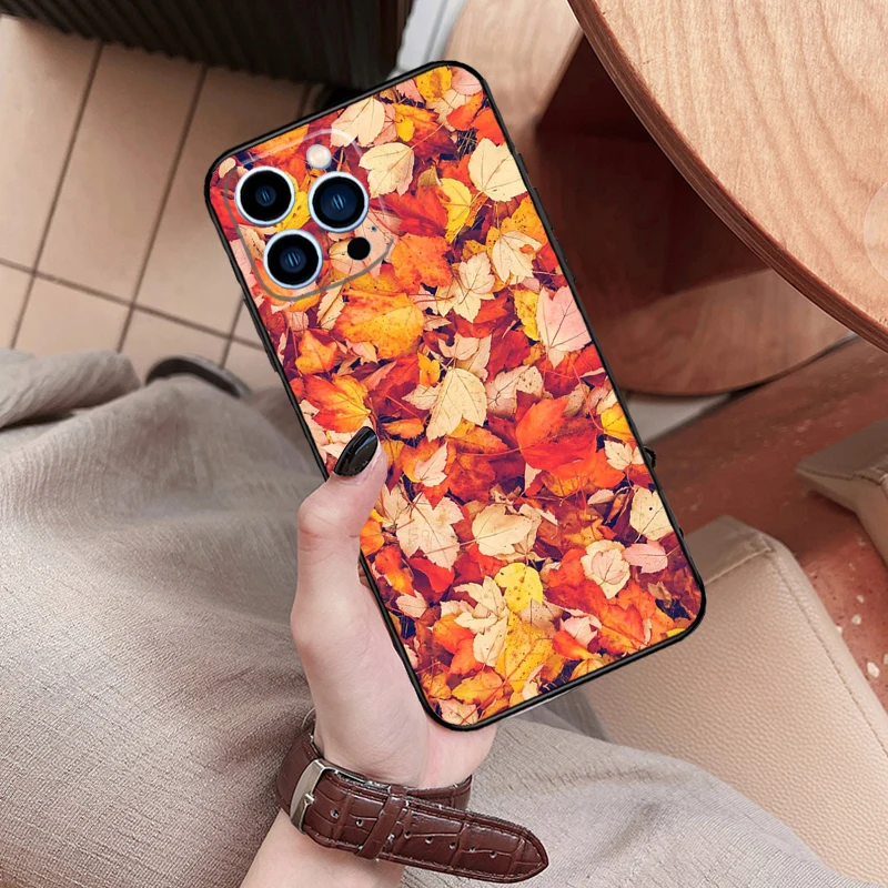 Autumn Leaves Back Cover Case For iPhone 12 13 Pro Mini 11 14 15 16 Pro Max XS X XR 7 8 Plus