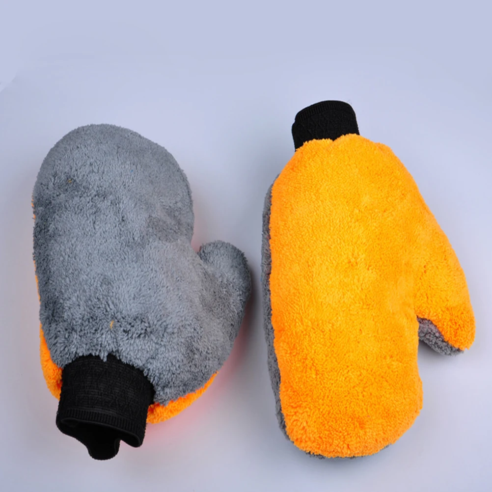 

Coral Fleece Wash Mitt Strong Water Adsorption High Density Scratch Free Car Cleaning Gloves For Car Truck Boat Rv