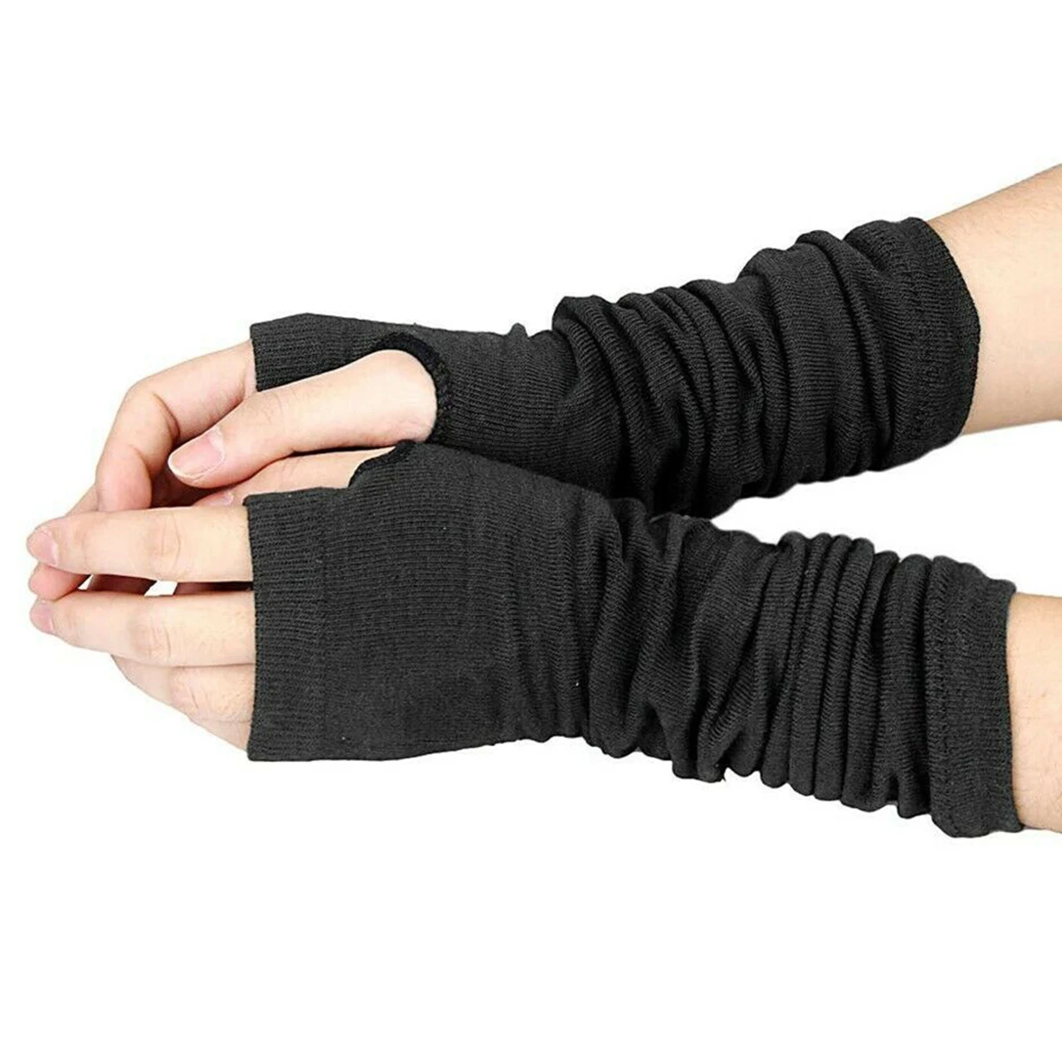 Ladies Fingerless Long Gloves Knitted Gloves Winter Warmer Wrist Arm Knitted Gloves Winter Warmer Gloves Ladies Gloves