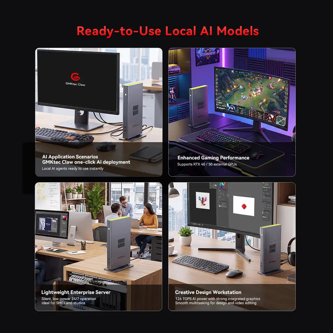 GMKtec EVO-X3 AI Mini PC AMD Ryzen AI Max+ 395 Radeon 8060S GPU LPDDR5X RAM Windows 11 Pro WiFi 7 BT5.4 Gaming Computer
