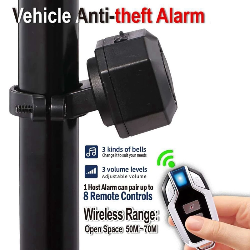 Vibration Alarm Sunscreen And Rainproof Wireless USB Charging Alarm Sensitive And Responsive Anti-Theft Bicycle Alarm