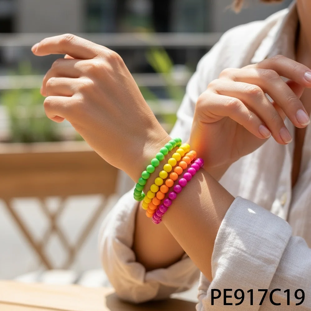 مجموعة أساور مطرزة ملونة كلاسيكية من PESENAR 80s - إكسسوارات حفلات نابضة بالحياة في الثمانينيات رائعة للعب الأدوار والكوسبلاي