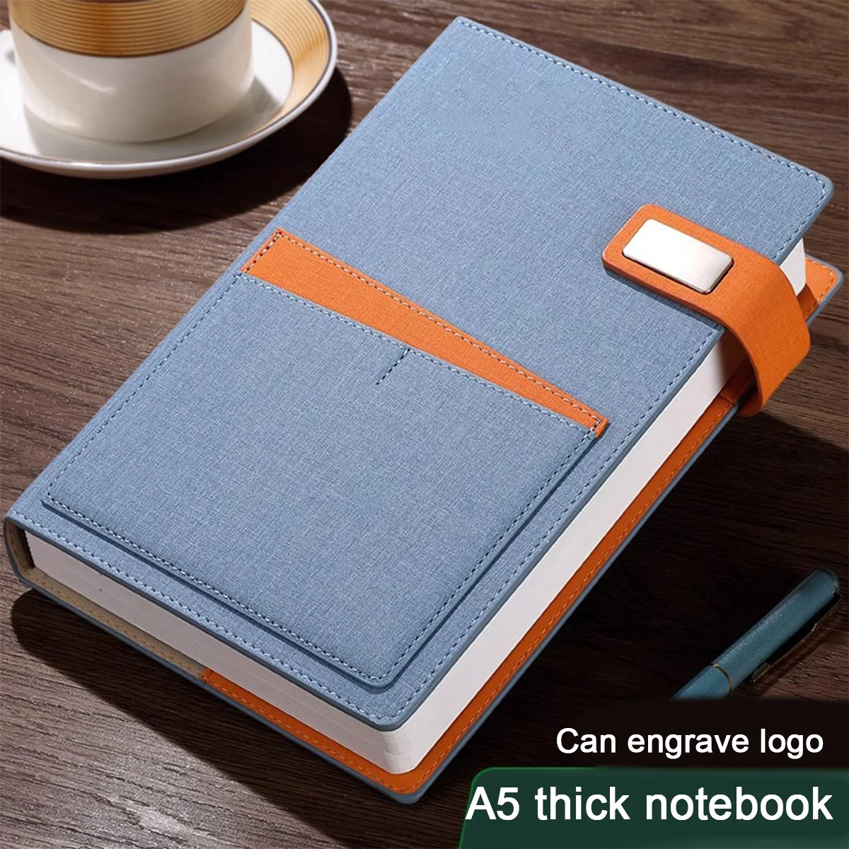 (Can Engrave Logo) A5 Business Cloth Notepad, Work Notepad, Meeting Record Book, Daily Planner, Student Study Notes, Diary