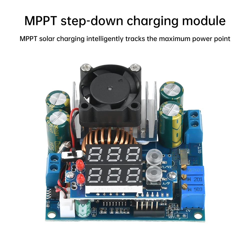 DC-DC Adjustable Step-down Module Solar Controller MPPT Step-down Charging Module 15A Synchronous Rectification