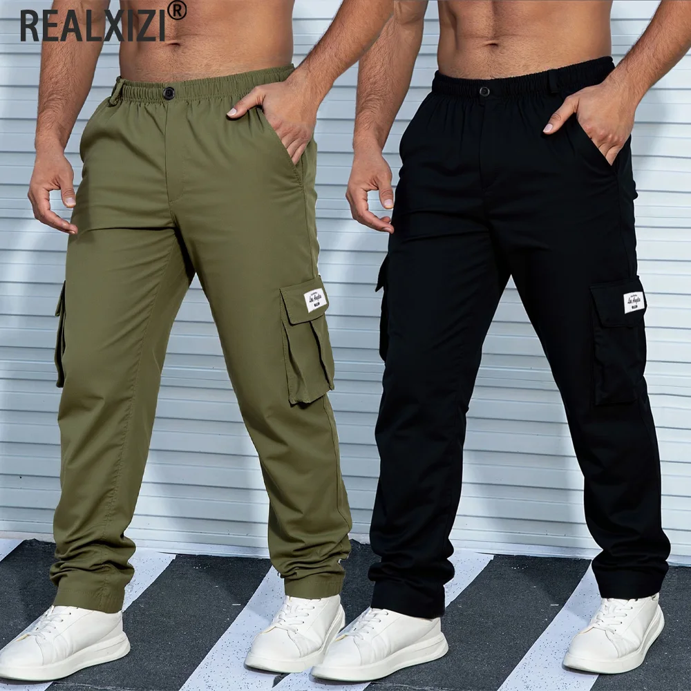

Men's Sweatpants Cargo Pants Multi-pocket Loose Breathable Overalls Spring Autumn Mens Casual Outdoor Sports Trousers