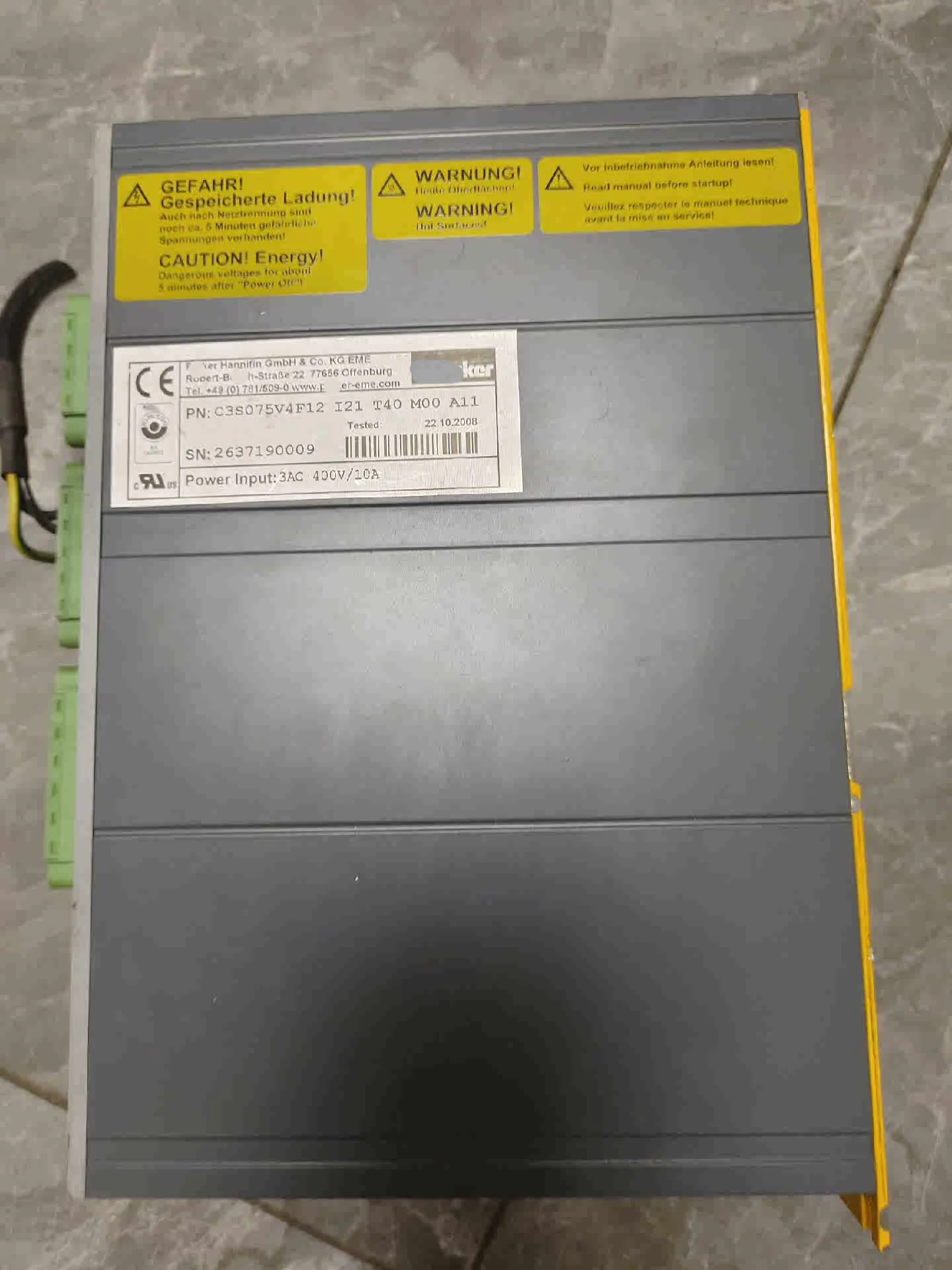 Сервопривод C3S075V4F12 I21 T40 M00 A11 Compax3 для Parker