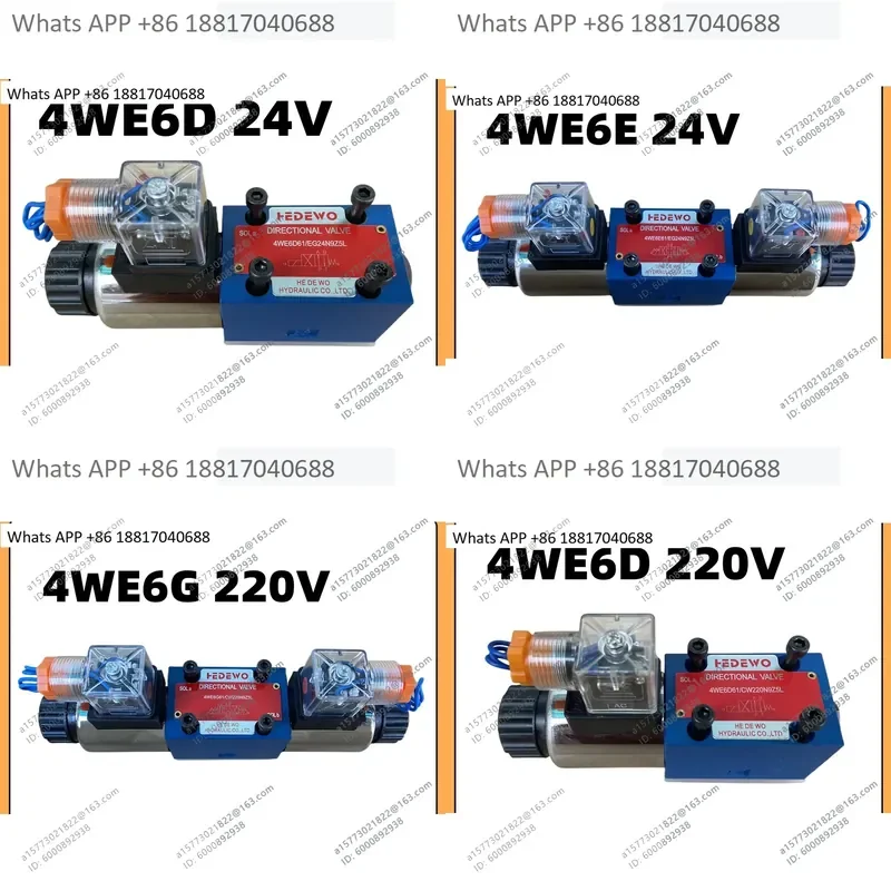 1PC for 4WE6D E G J H Hydraulic Solenoid Directional Valve 220V 24V Coil Control Spool Valve Replacement Part for Industrial