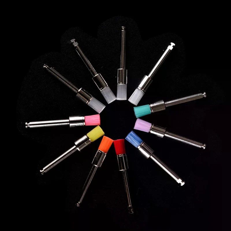 100Pcs Dental Polishing Brush Nylon Wool Cotton Wheel Prophy Cup Teeth Polisher Jewelry Buffing Latch Flat Bowl