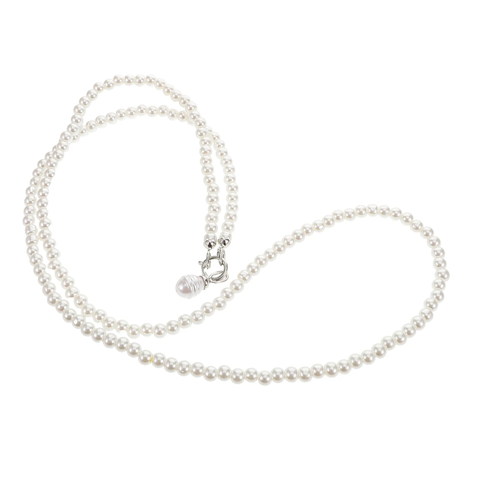 Beaded Phone Lanyard Crossbody Chain Strap For All Phones White Imitation Pearl Waist Necklace Universal Mobile Pendant