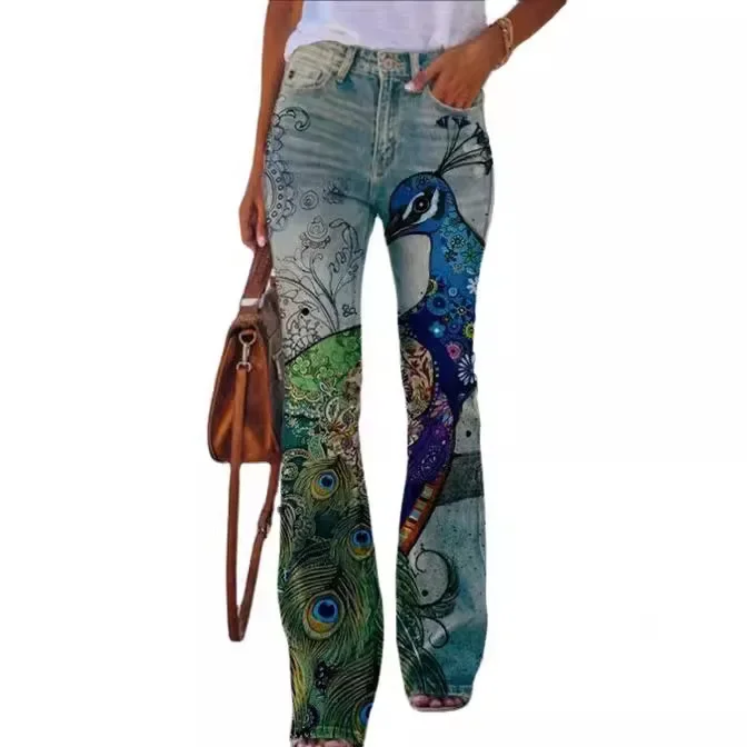 2022 محطة مستقلة جديدة بيع حجم كبير المرأة بناطيل كاجوال رقيقة نمط الجينز المرأة تصميم عصري أنيق