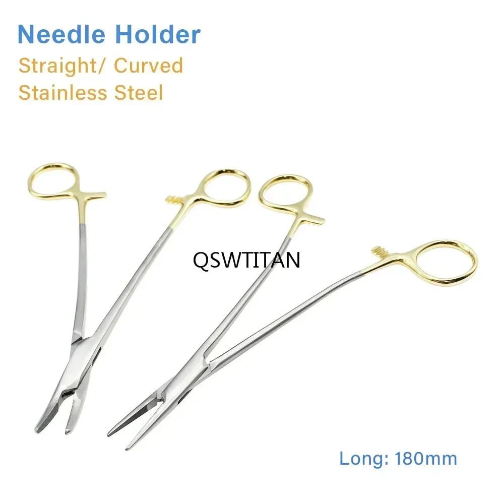 18CM Handle Needle Holder Stainless Steel Double Eyelid Surgery Tool Beauty Plastic Insert Suture Holding Needle Clamp