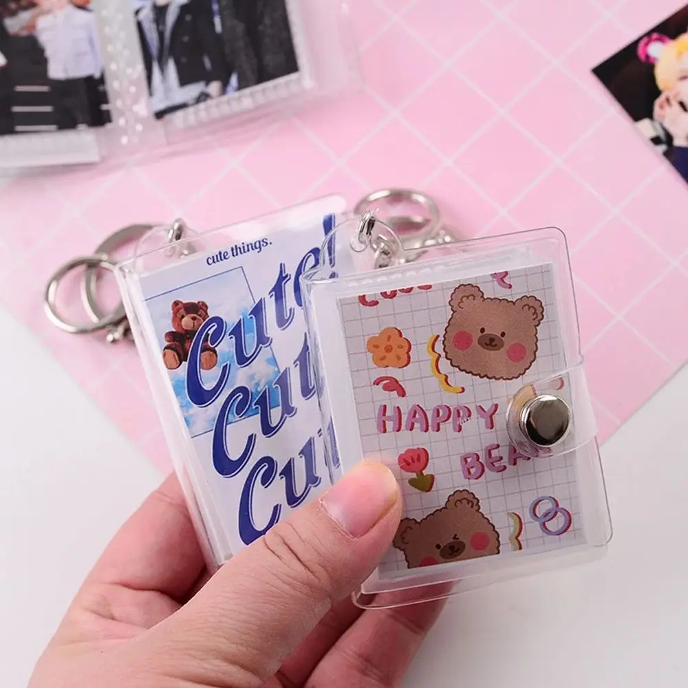 Holder Pictures Storage Photo Keychain Albums Pendant Card Bag Photo Album Keychain Card Book Keyring Collection Card Holder