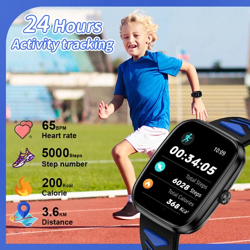 Imagen 2 del producto Reloj inteligente LIGE para niños, podómetro para adolescentes, reloj inteligente deportivo para niños y niñas, regalo para estudiantes con llamadas inalámbricas, reloj táctil