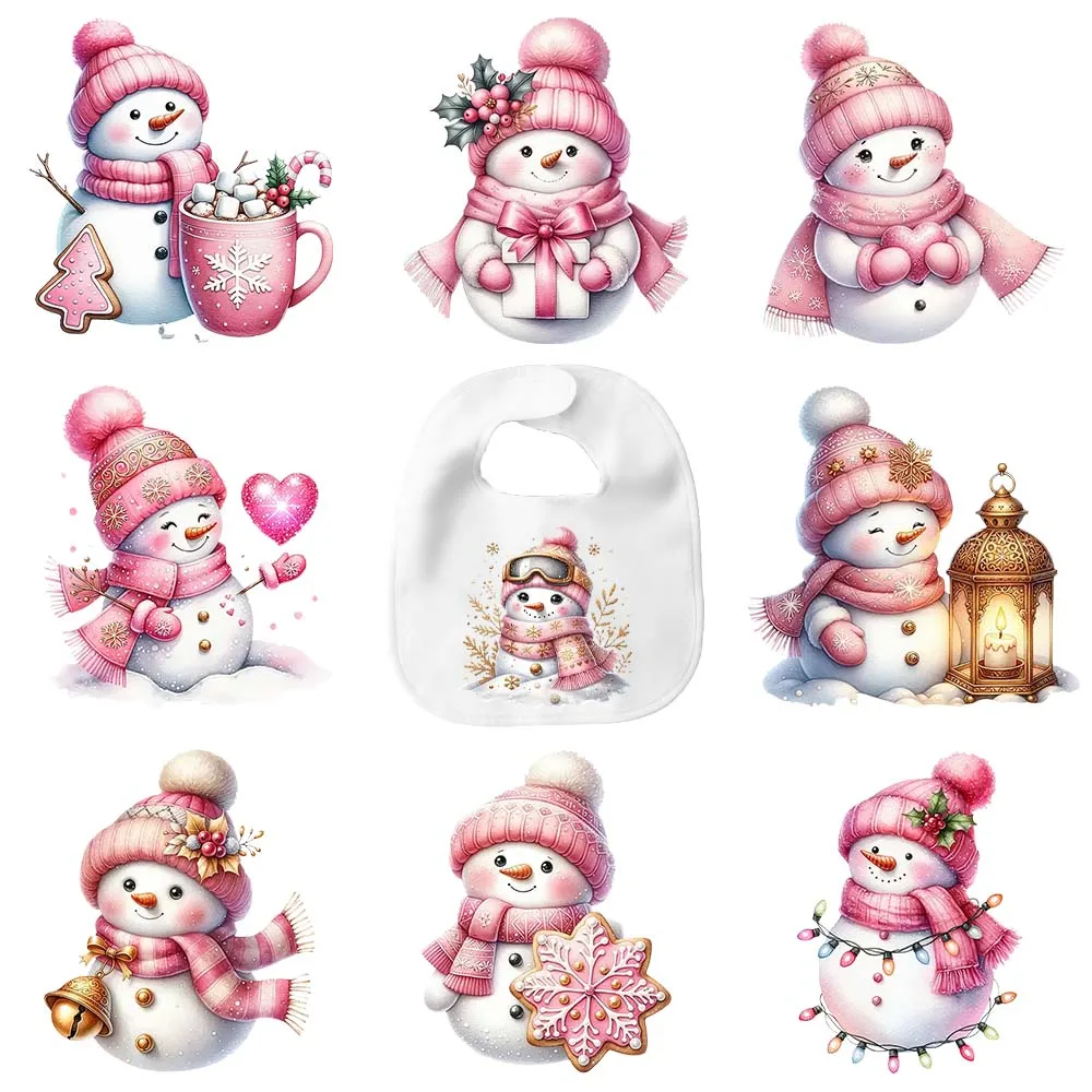 ملصق ضغط حراري مطبوع على ثلج الكريسماس ، مكواة على بقع ، ملصقات فينيل قابلة للغسل لنقل الحرارة للأطفال ملابس وقبعة فستان #1