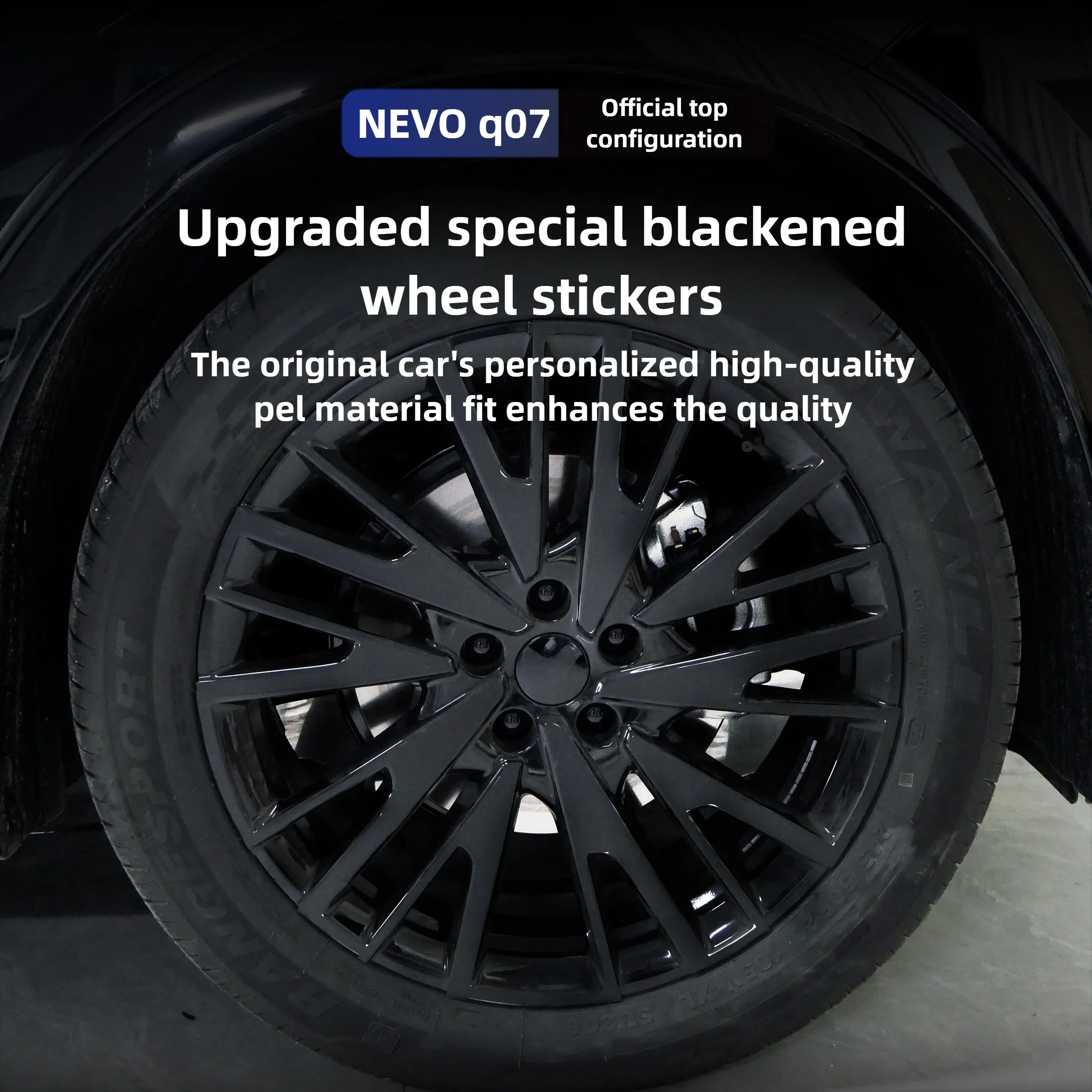 

For Changan NEVO Q07 Car Wheel Hub Decorative Stickers Four Wheels Hub Protective Cover Scratch Resistant Exterior Accessories