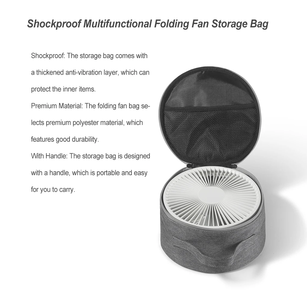 Folding Fan Storage Bag Shockproof Case with Handle Pack Outdoor Accessories