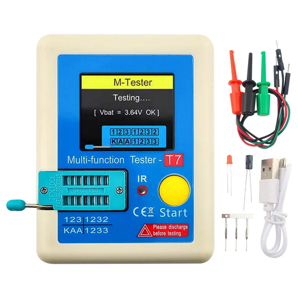 LCR-T7 Transistor Tester With 3.5 Inch TFT Display for NPN PNP Diode Capacitor High Speed Multi-Meter IR Multimeter