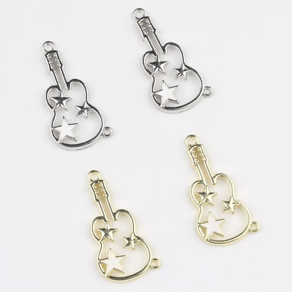 10pcs/lot 15*30MM Zinc Alloy Enamel Violin Pendant Charms DIY Necklace Bracelet Earrings Accessorie