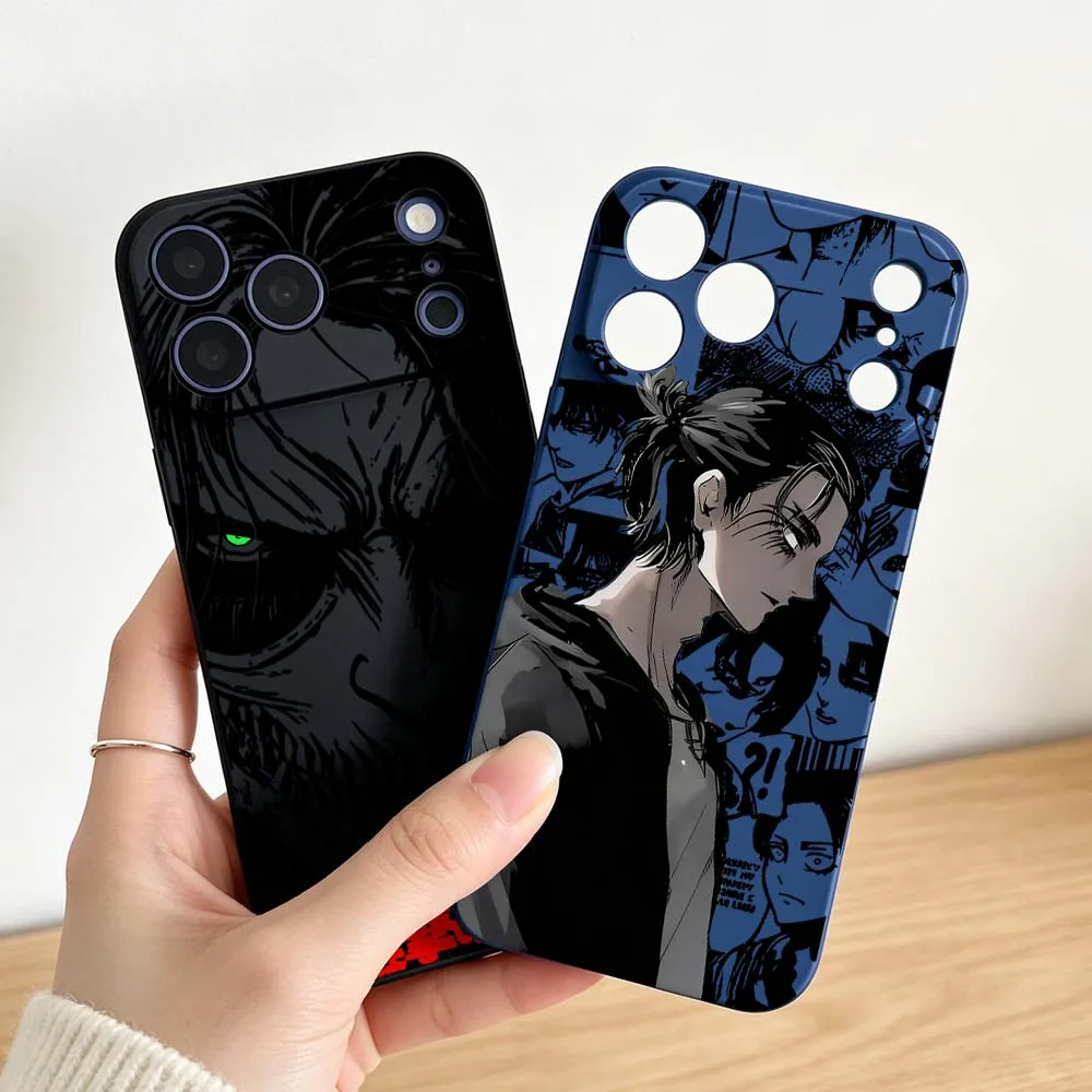 Funda de Teléfono Suave de Lujo con Diseño de Ataque a los Titanes para Apple iPhone 17 16 16e 15 14 13 12 11 Pro Max Plus Mini, Regalo