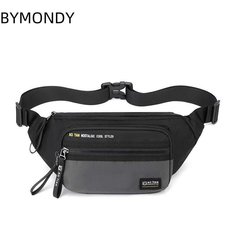 

BYMONDY Fashionable Waist Fanny Packs Men Outdoor Rider Sports Casual Chest Bags Nylon Waterproof Male Sling Shoulder Bag Boys