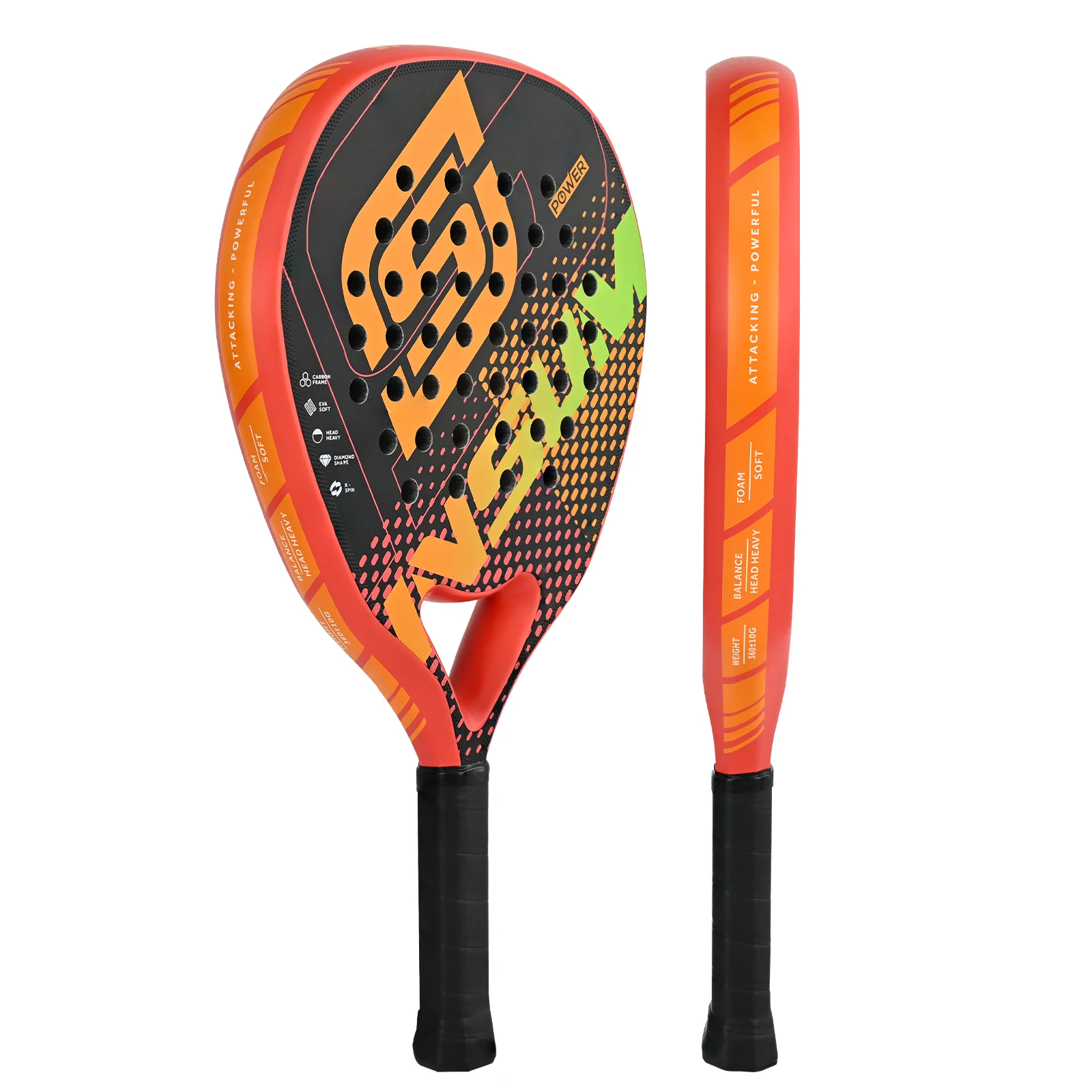 INSUM Padel Racket With Ventilation Holes for Reducing Wind Resistance Diamond Shape Padel Racquet Provides Balance