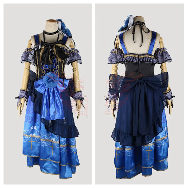 Hikawa Sayo Costume Game BanG Dream Roselia 4th Single live Stage Clothing Blue Costume Cosplay customize H