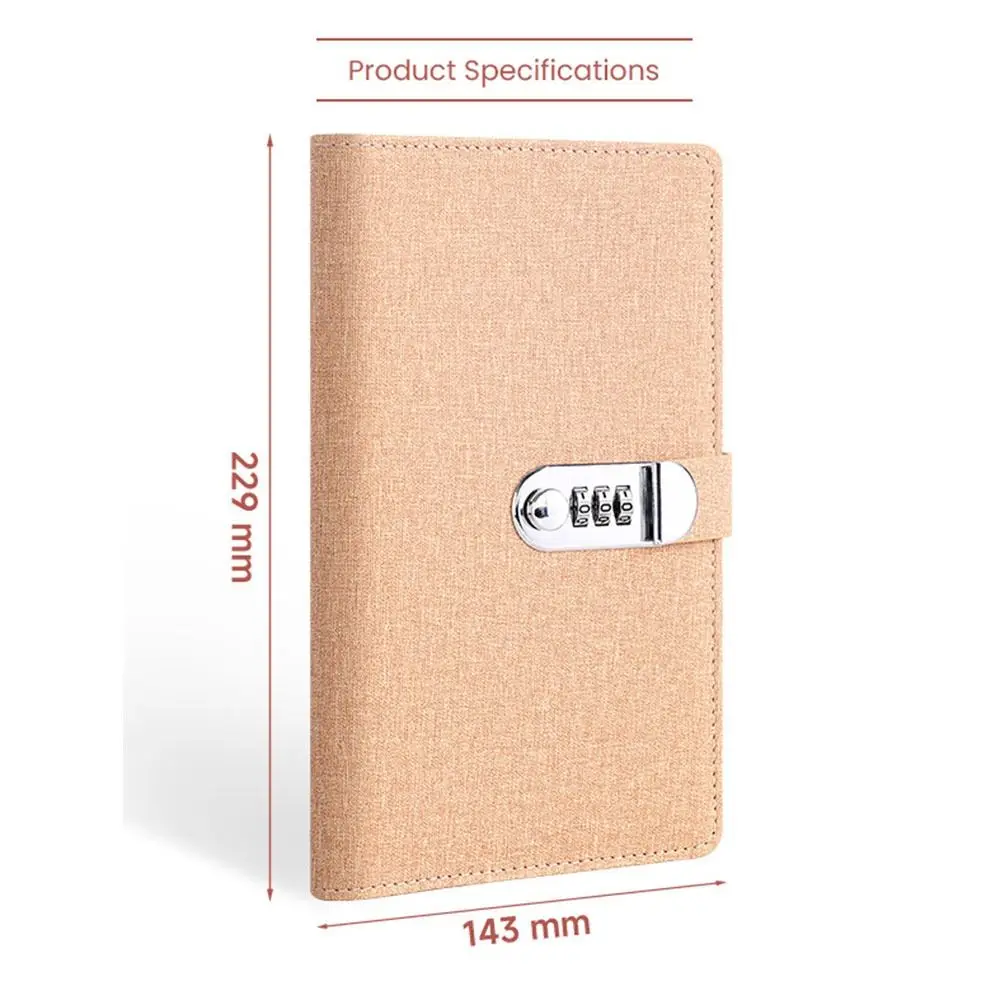 Refillable Paper Password Book Money Savings Challenge Money Planner Lock Diary Binder Safe PU Leather Journal Notepad Budget