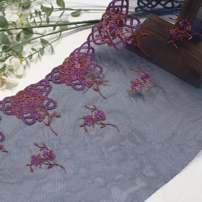 

28Yards Retro Flowers Mesh Tulle Embroidery Lace Trim Fabric, Handmade Hair Accessories Bra Lace Accessories